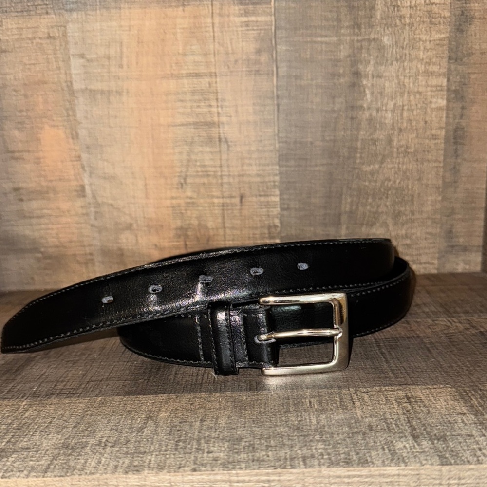 Men's Black Leather Belt-‎ size 44